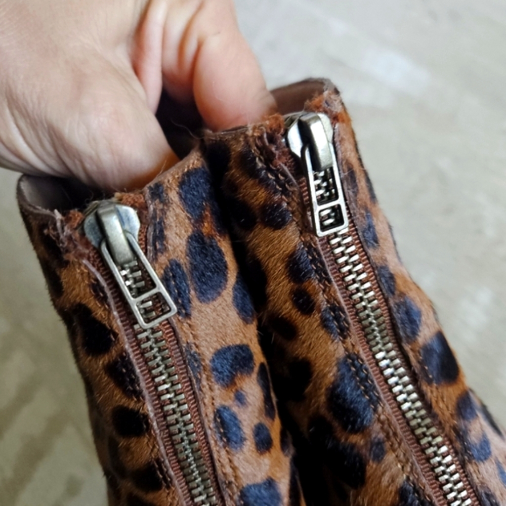 Madewell Amalia In Leopard Callf Hair Ankle Boots - Picture 9 of 16